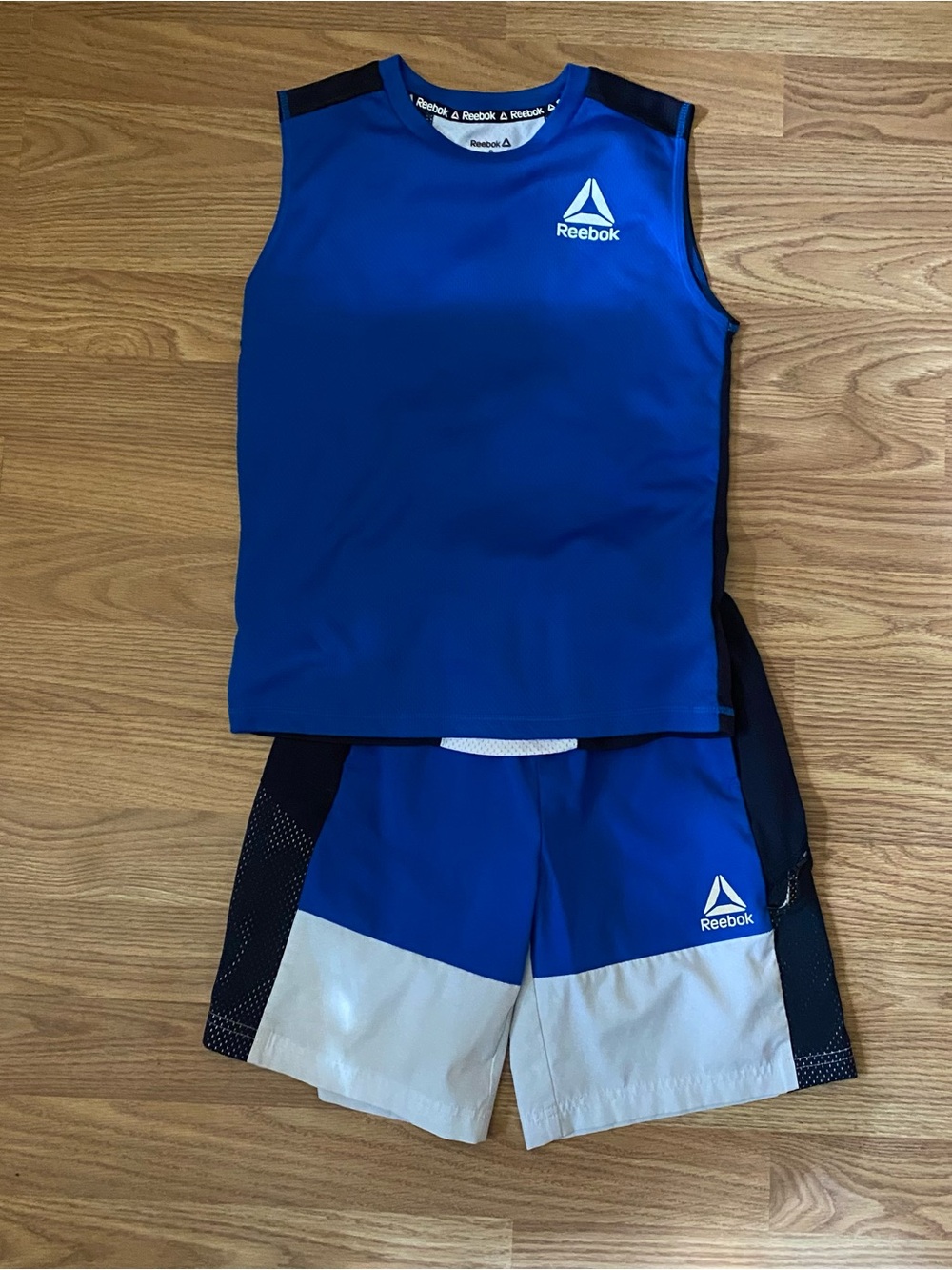 Boys Reebok Royal Blue and White Athletic Tank & Shorts Set: Size 7/8